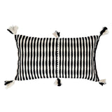 Antigua Pillow in Black and Natural Ivory