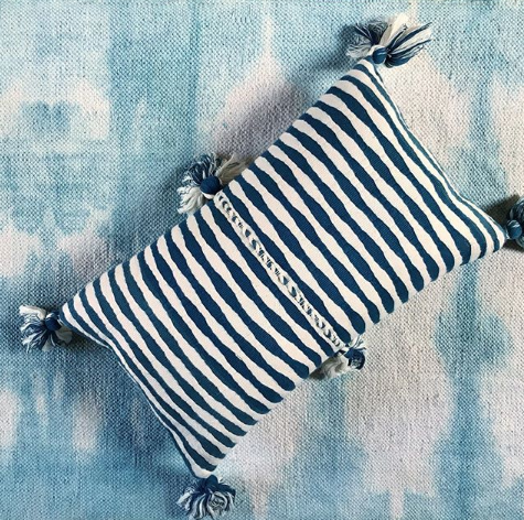 Antigua Pillow in Dark Teal Blue