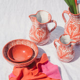 Hand Painted Medium Pitcher, Coral