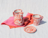 Hand Painted Small Pitcher, Coral