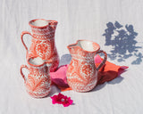 Hand Painted Small Pitcher, Coral