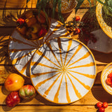 Candy Cane Stripes Dinner Plate, Yellow