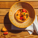 Hand Painted Lebrillo Large Bowl, Yellow
