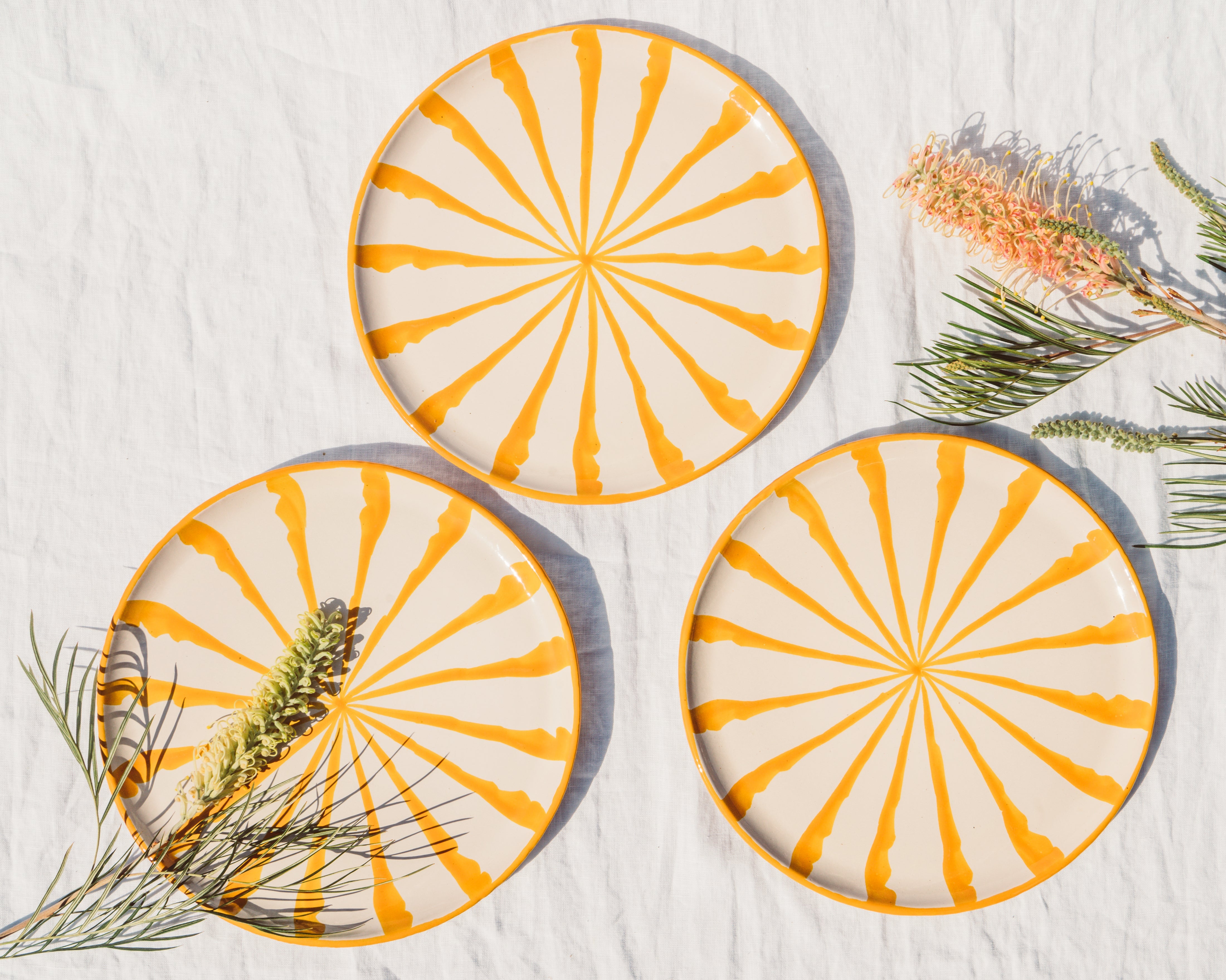 Candy Cane Stripes Salad Plate, Yellow