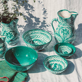 Hand Painted Large Pitcher, Green