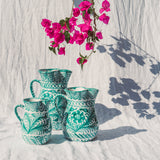 Hand Painted Small Pitcher, Green