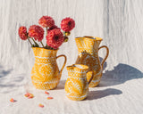 Hand Painted Medium Pitcher, Yellow