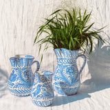 Hand Painted Large Pitcher, Sky Blue