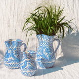 Hand Painted Small Pitcher, Sky Blue