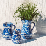 Hand Painted Large Pitcher, Blue