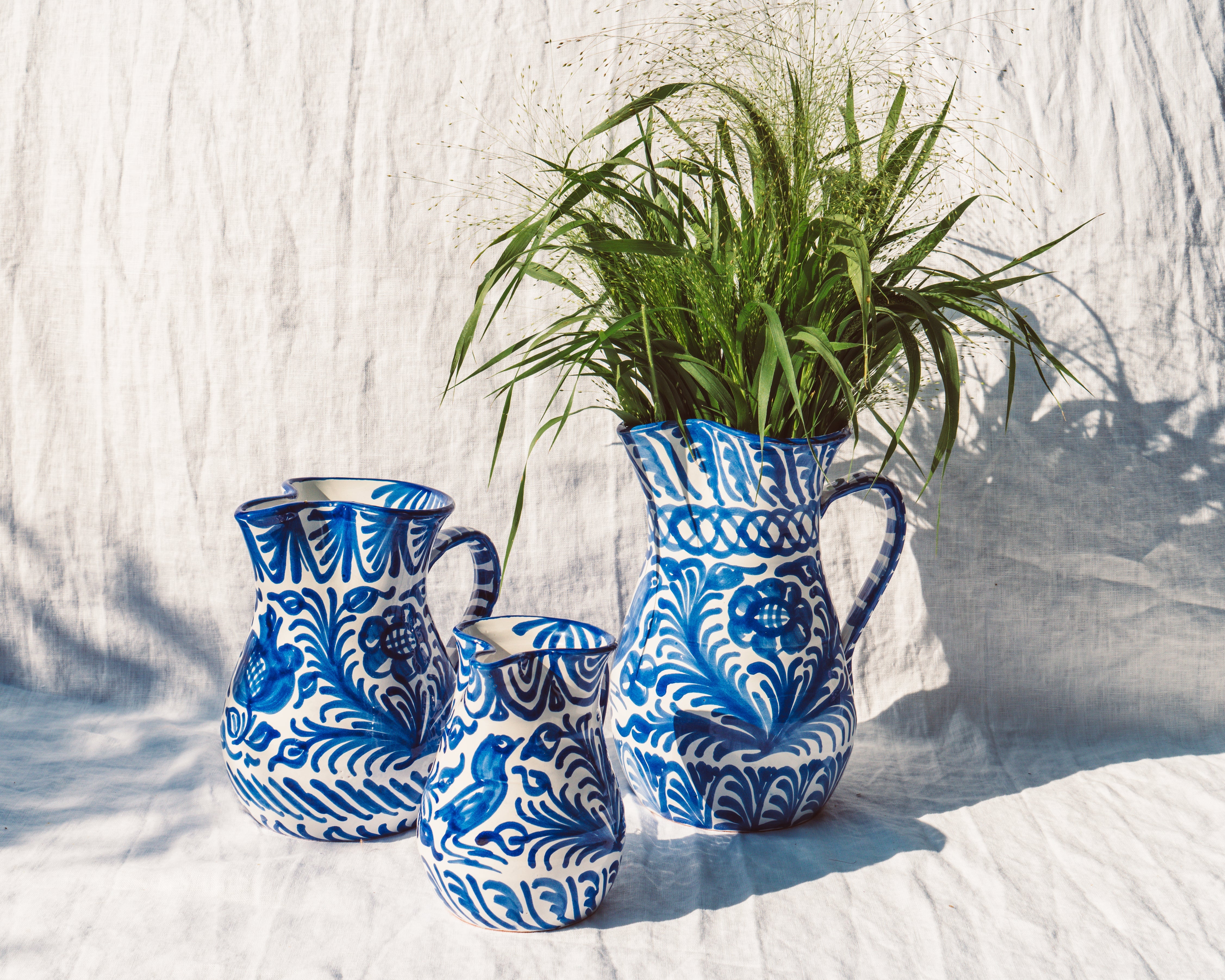 Hand Painted Small Pitcher, Blue