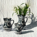 Hand Painted Medium Pitcher, Black