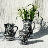 Hand Painted Large Pitcher, Black