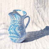 Hand Painted Large Pitcher, Sky Blue