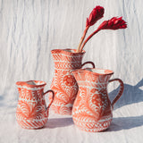 Hand Painted Large Pitcher, Coral