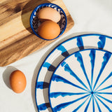 Candy Cane Stripes Dinner Plate, Blue