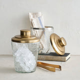 Pebbled Ice Bucket + Tongs Set