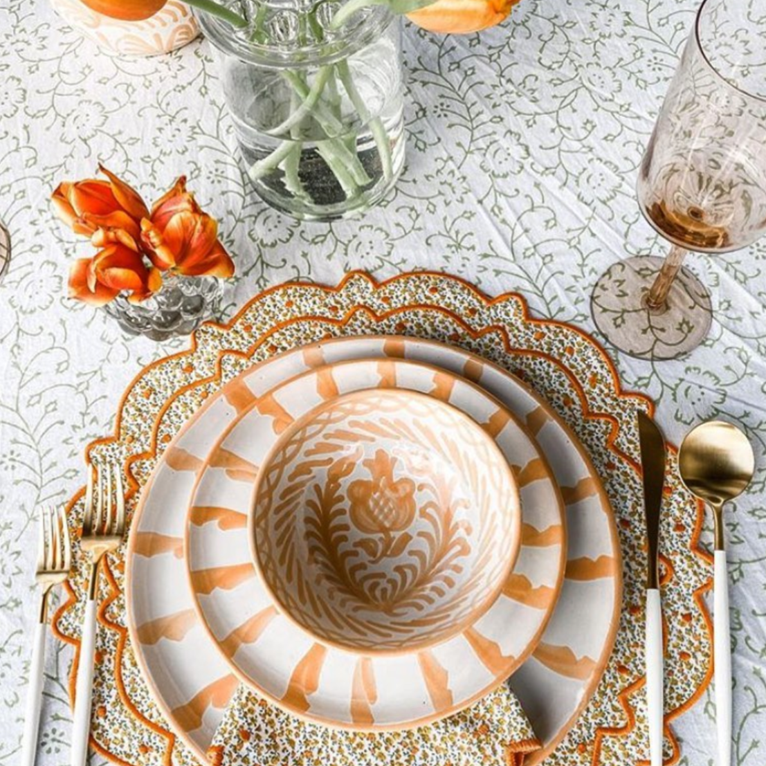 Candy Cane Stripes Salad Plate, Peach