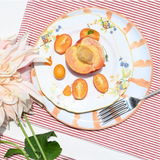 Candy Cane Stripes Dinner Plate, Peach