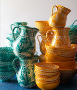 Hand Painted Small Pitcher, Yellow