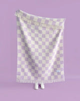 Checkerboard Blanket Lilac White