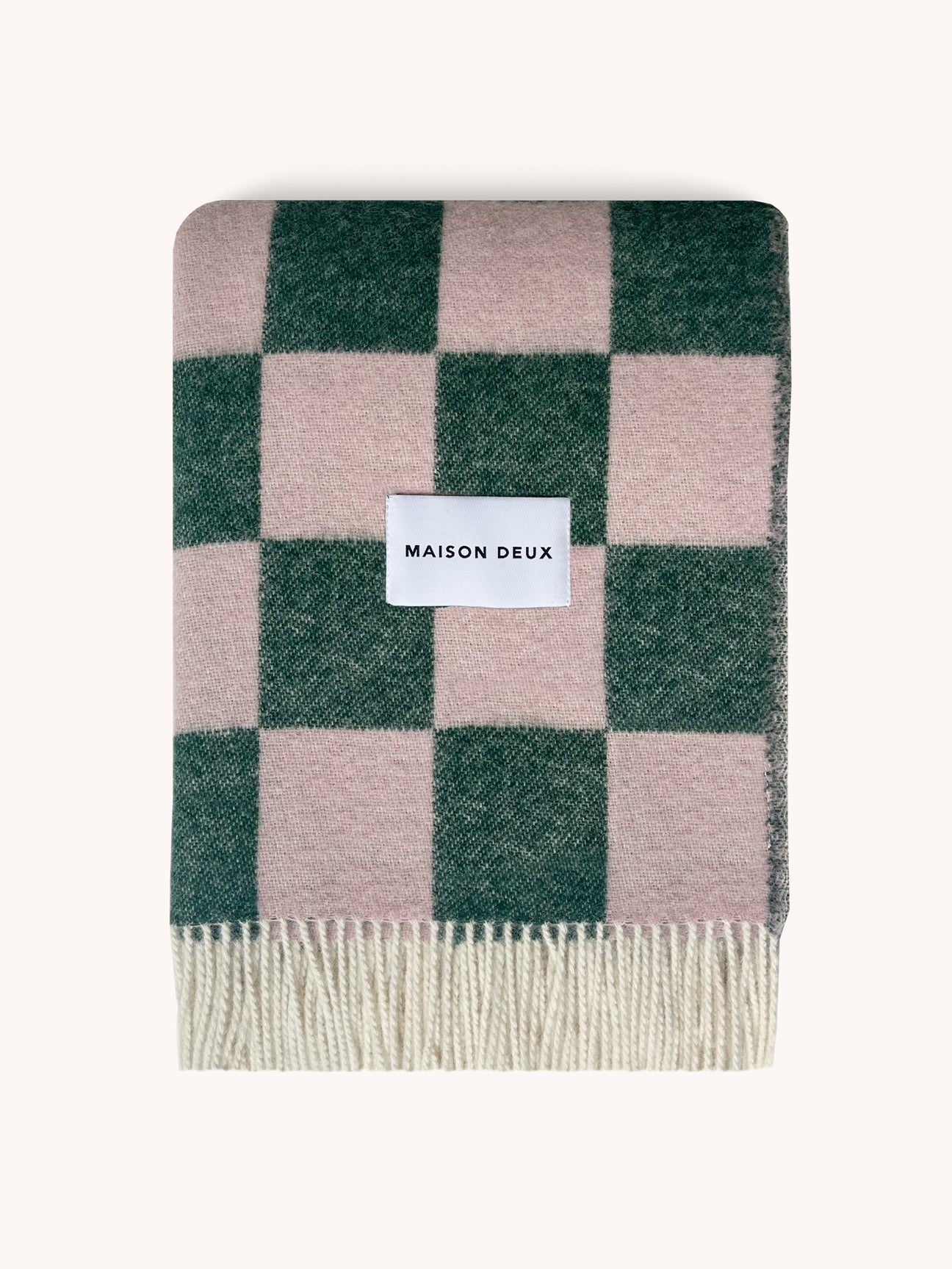 Checkerboard Blanket Green Pink