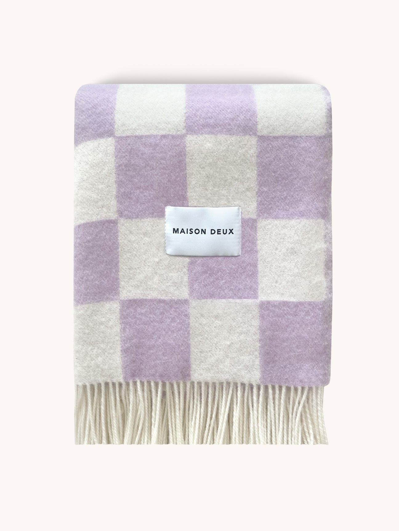 Checkerboard Blanket Lilac White