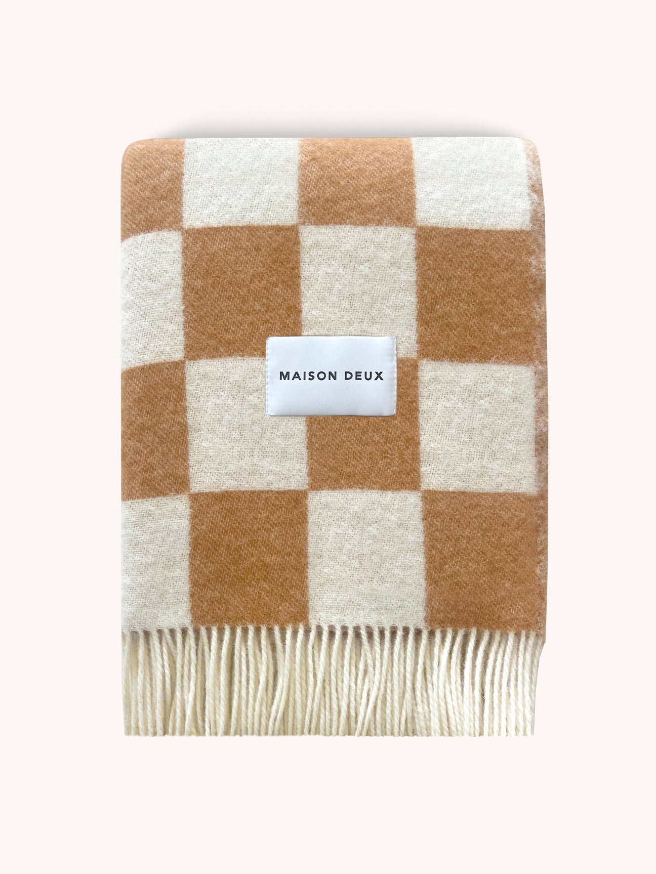Checkerboard Blanket Terra White
