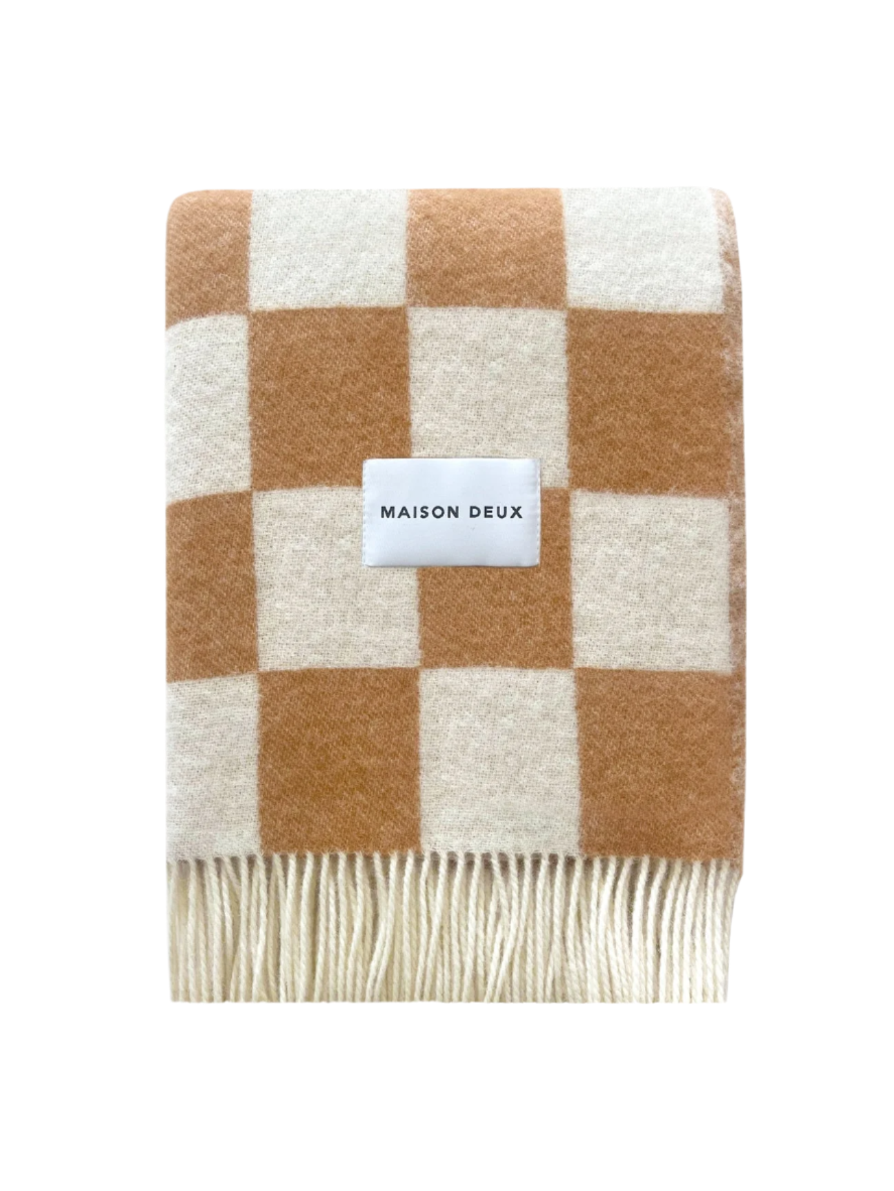 Checkerboard Blanket Terra White