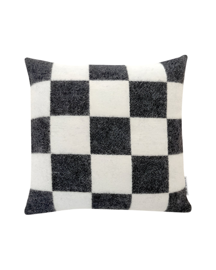 Checkerboard Cushion Cushion Black White