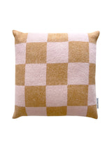 Checkerboard Cushion Terra Brown Pink