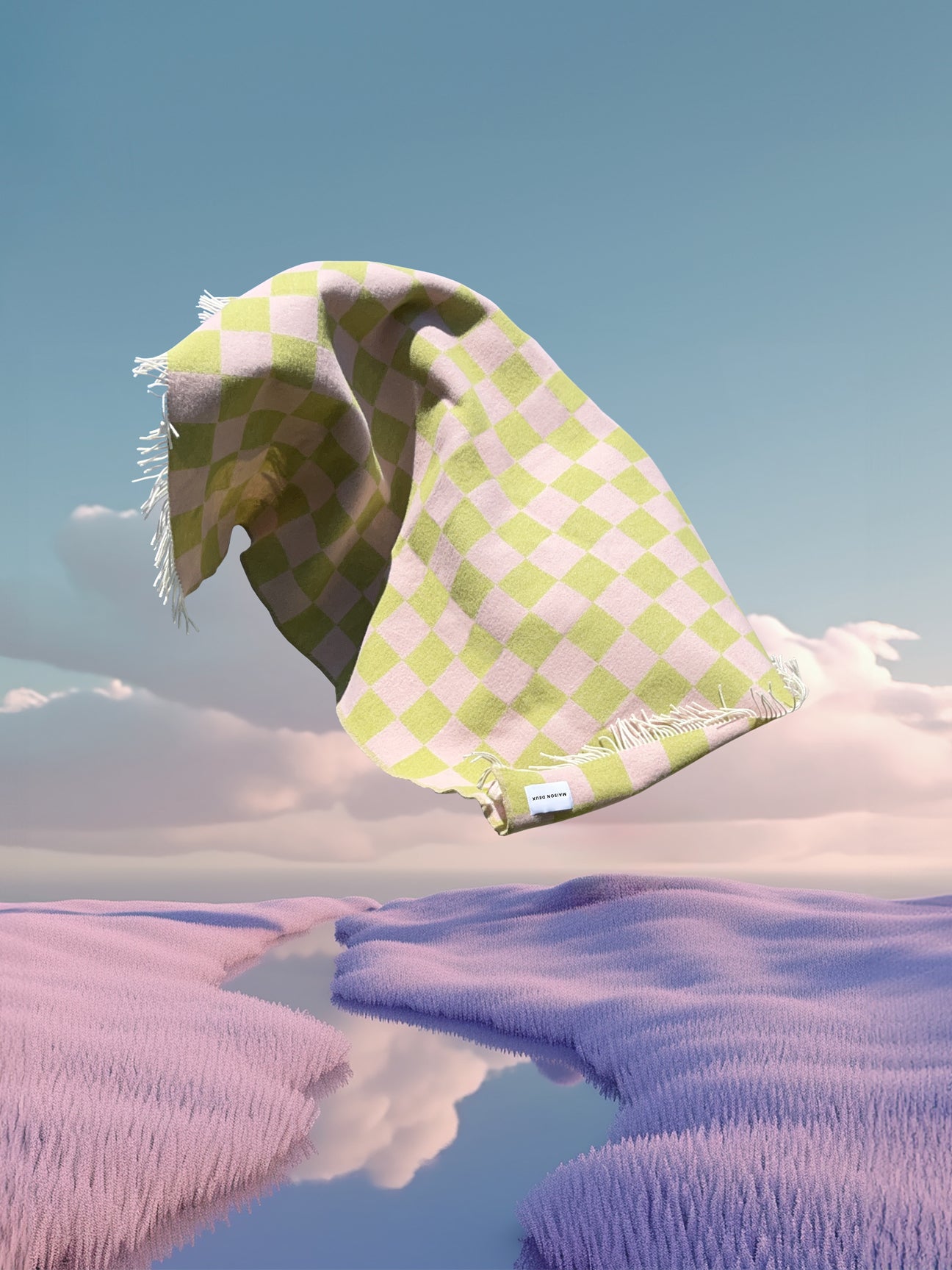 Checkerboard Blanket Kiwi Pink