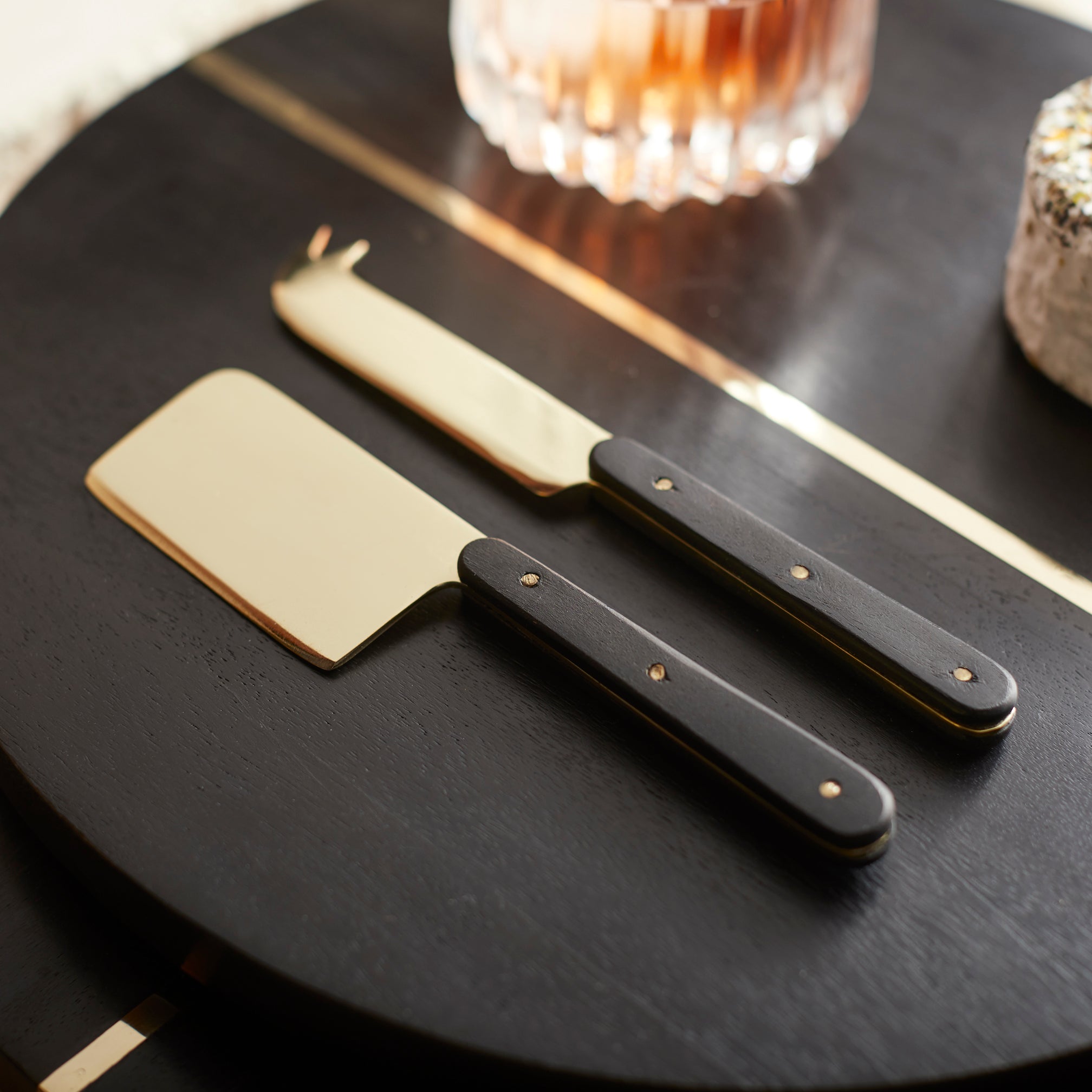 Ebony Mango Wood Cheese Tools (Set of 2)