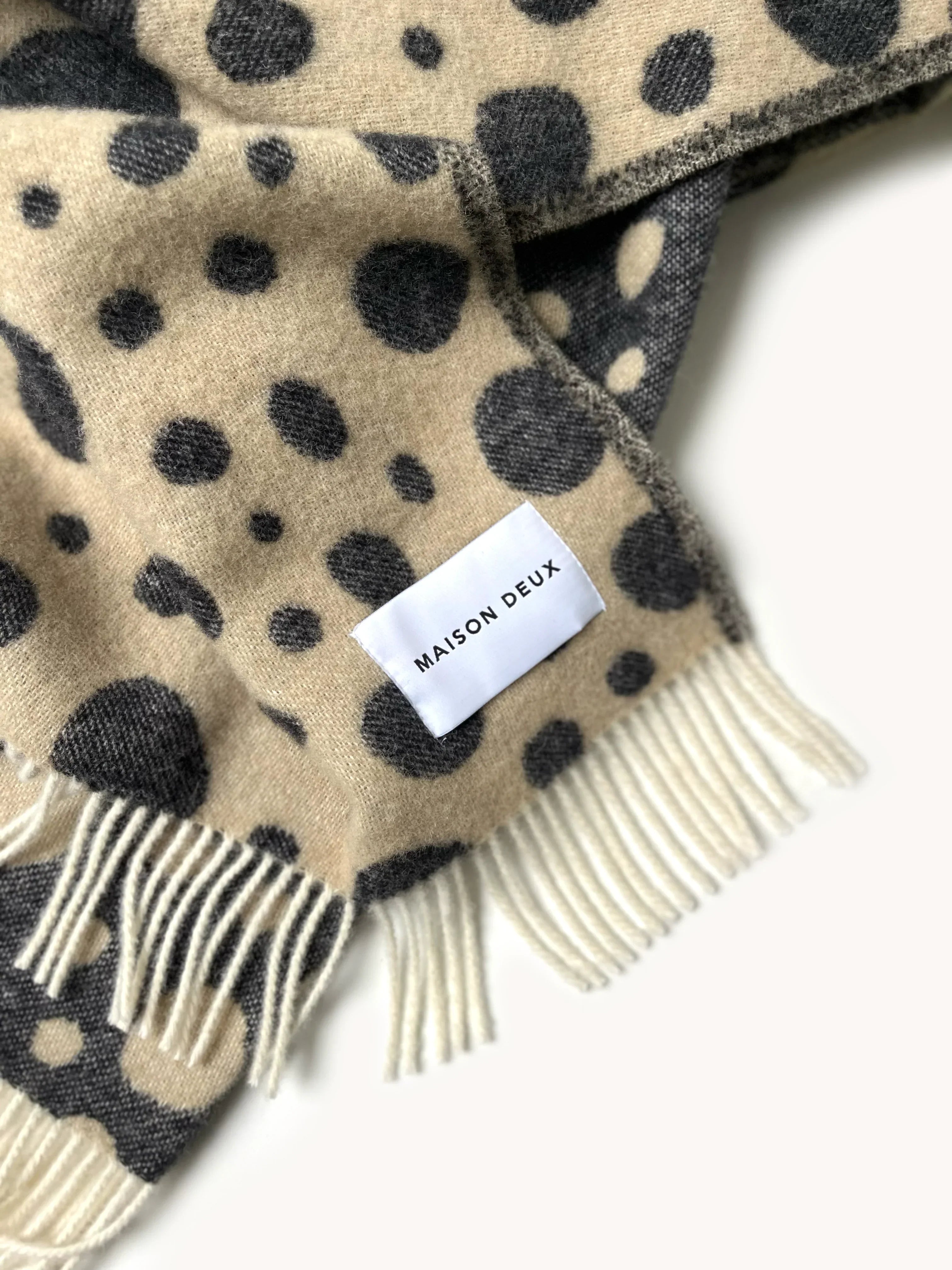 Cheetah Blanket Beige Black Print