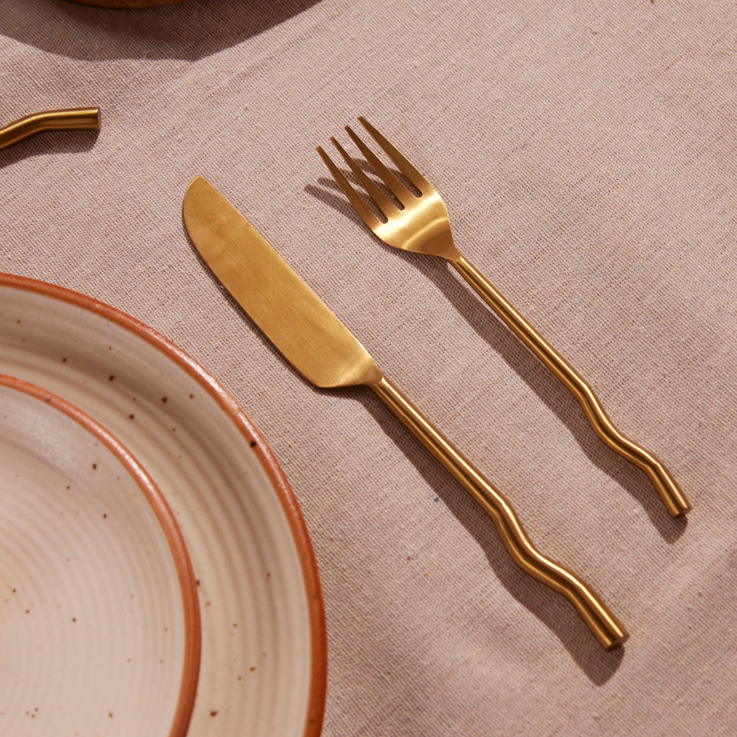 Emma Flatware Set in Brass (Set of 20)