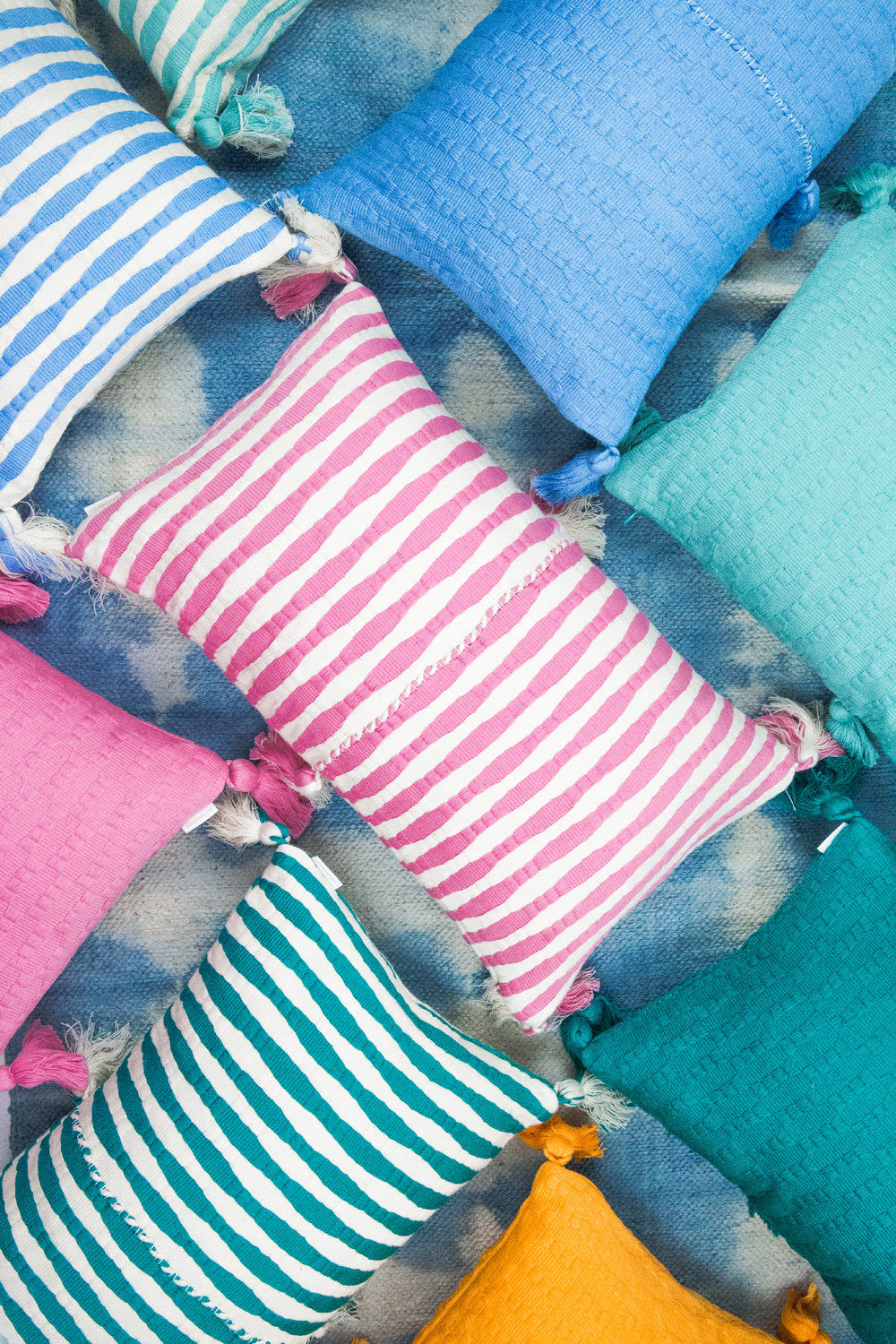 Antigua Pillow in Bubblegum Pink Striped