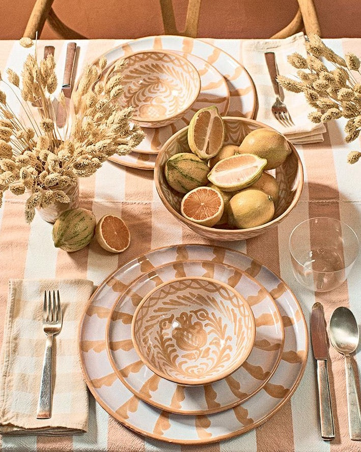Candy Cane Stripes Salad Plate, Peach