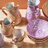 Hand Painted Large Pitcher, Peach