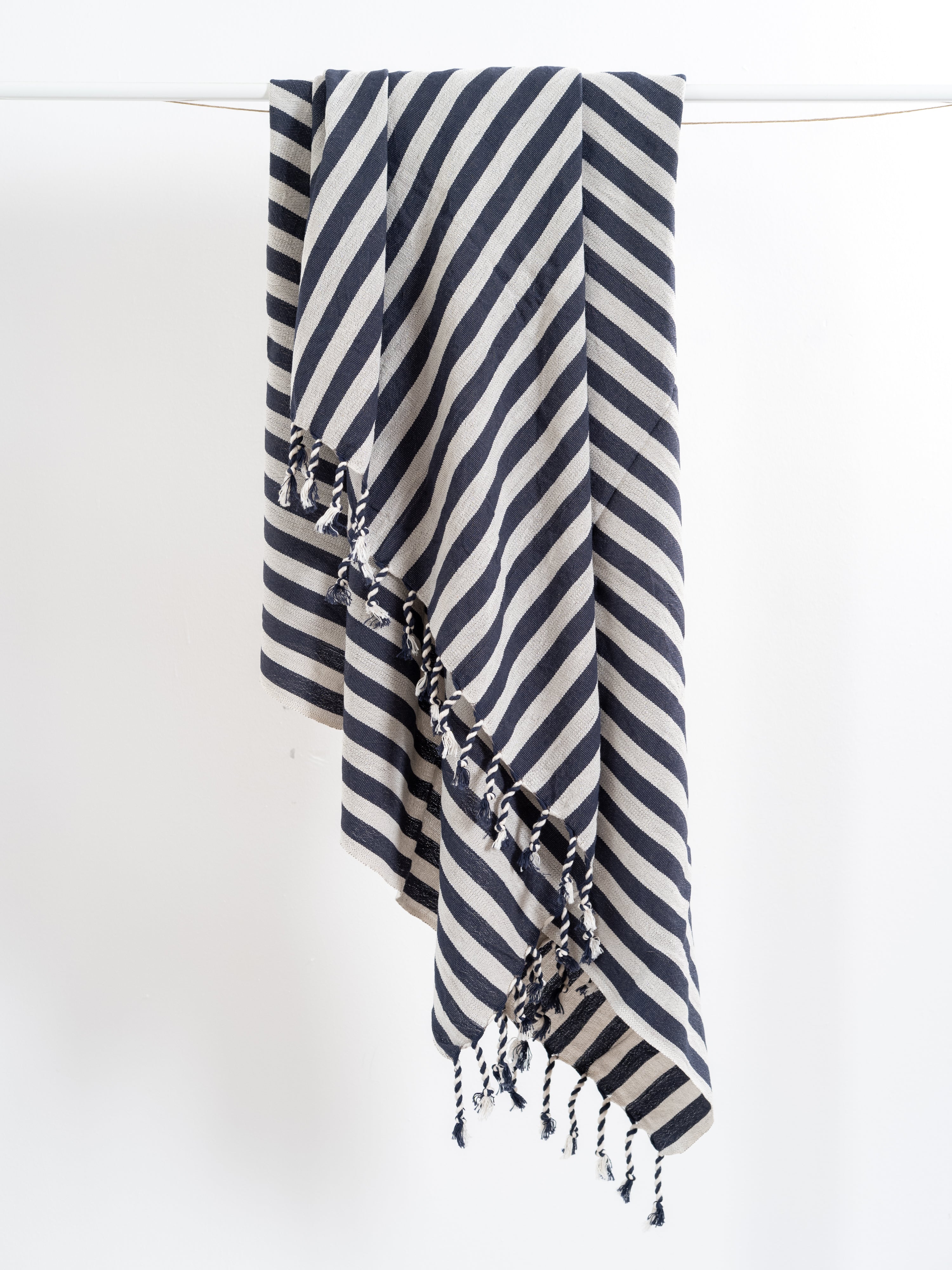 Navy Zebra Towel