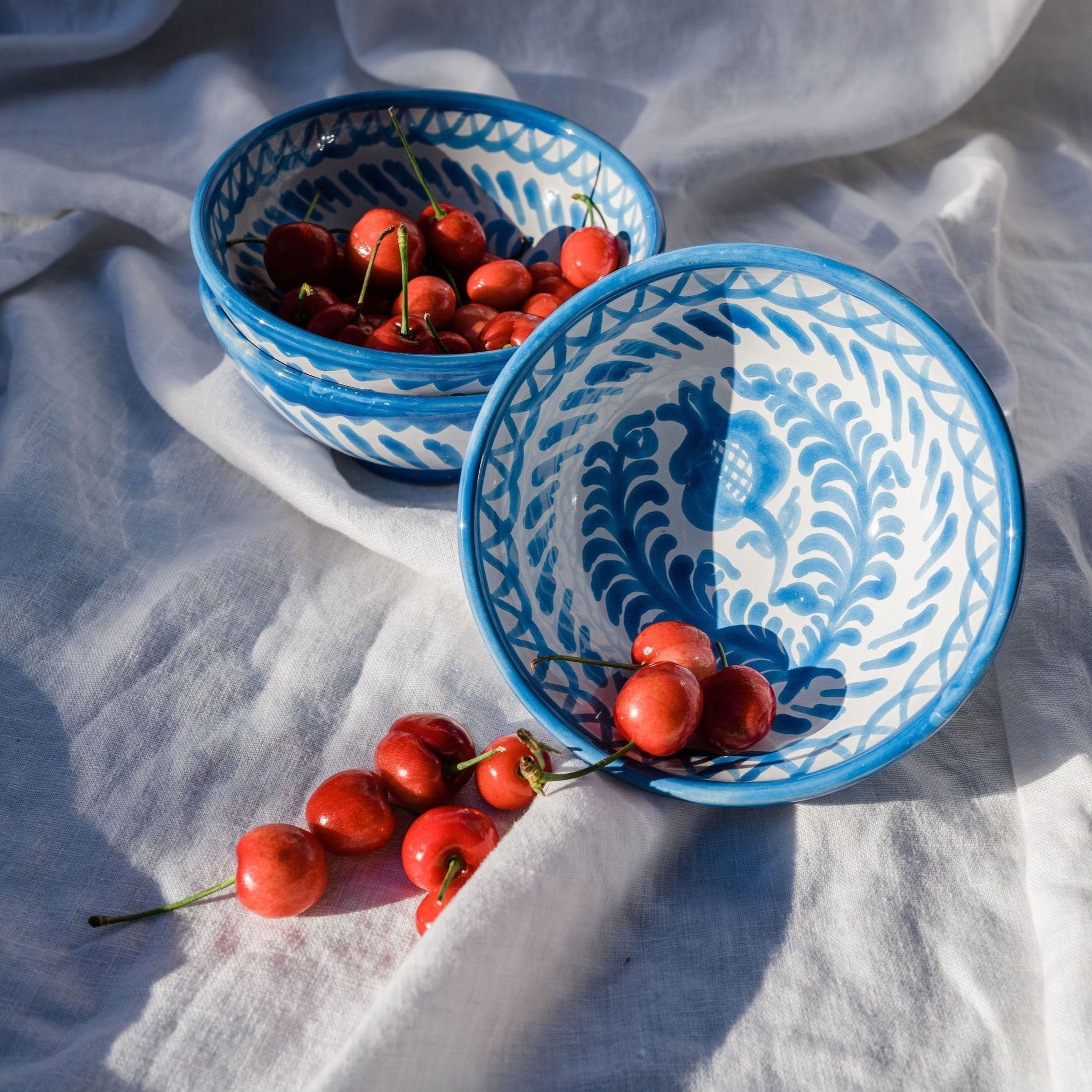 Hand Painted Lebrillo Small Bowl, Sky Blue
