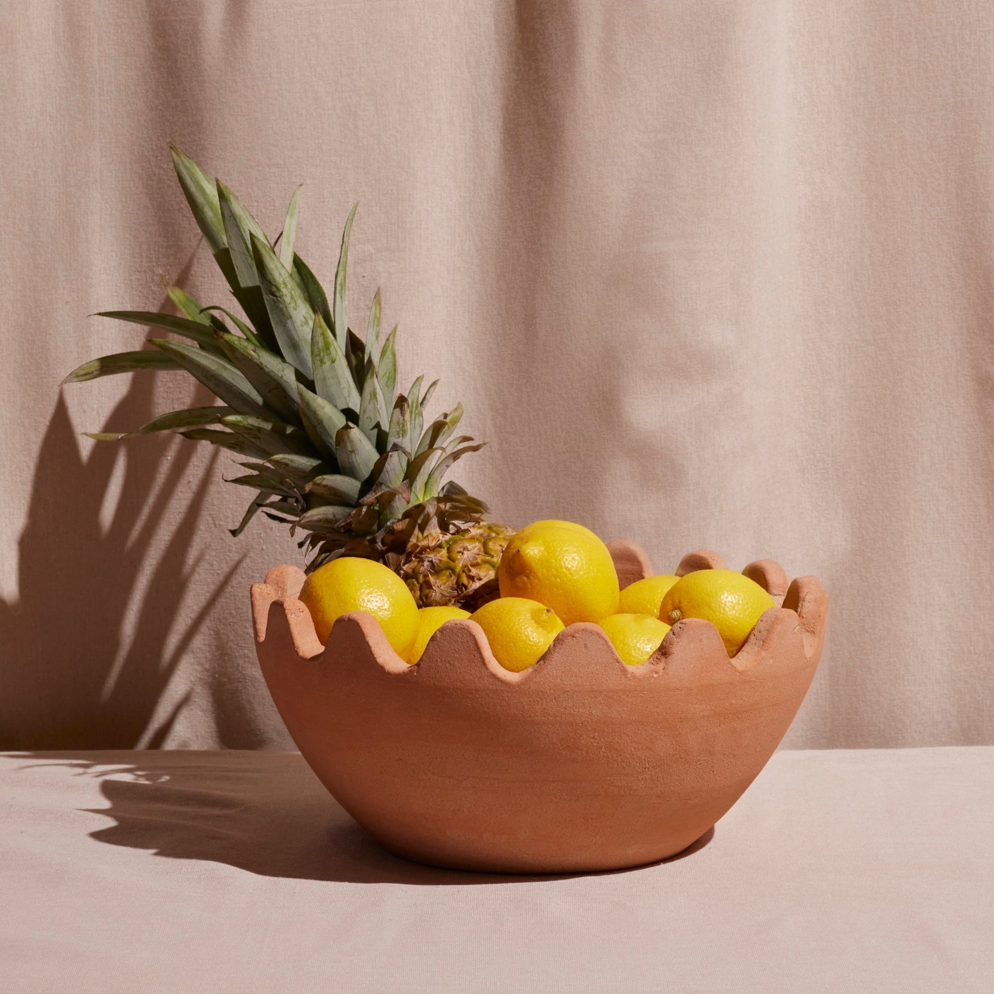 Ena Wavy Lines Terracotta Bowl