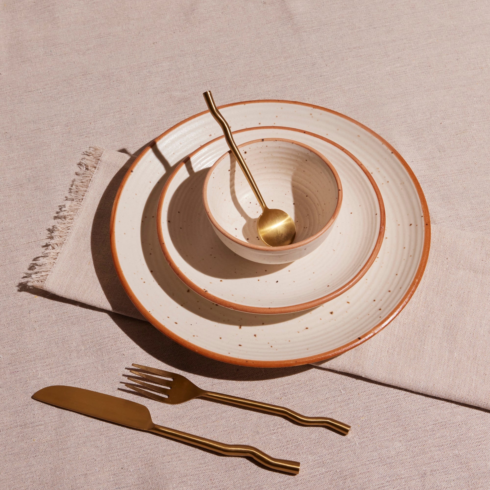 Emma Flatware Set in Brass (Set of 20)