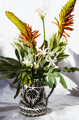 Hand Painted Medium Pitcher, Black