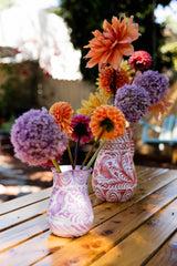 Hand Painted Medium Pitcher, Coral