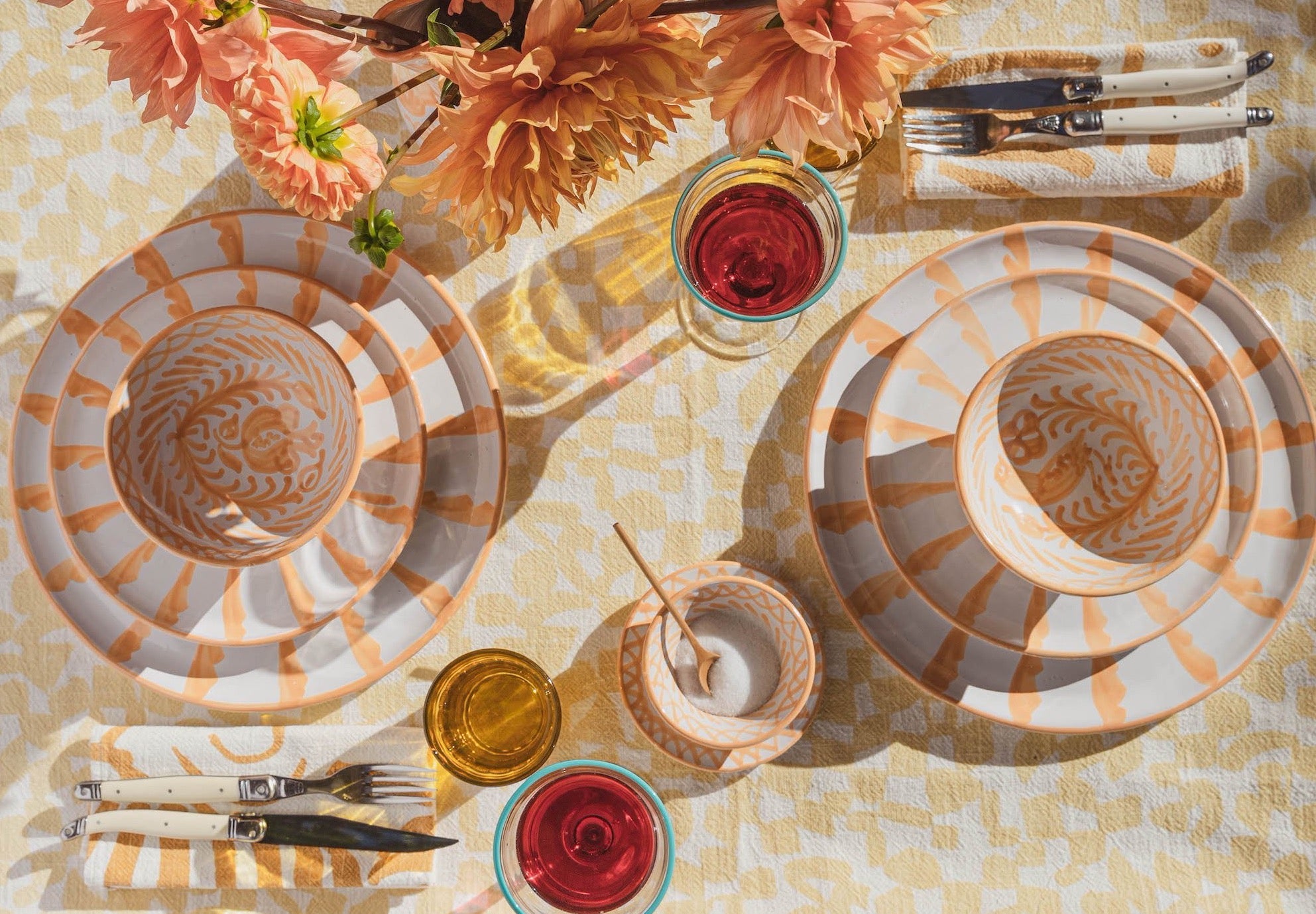 Candy Cane Stripes Salad Plate, Peach