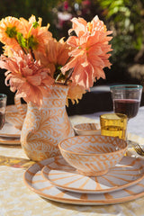 Hand Painted Medium Pitcher, Peach