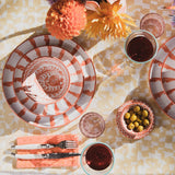 Candy Cane Stripes Dinner Plate, Coral