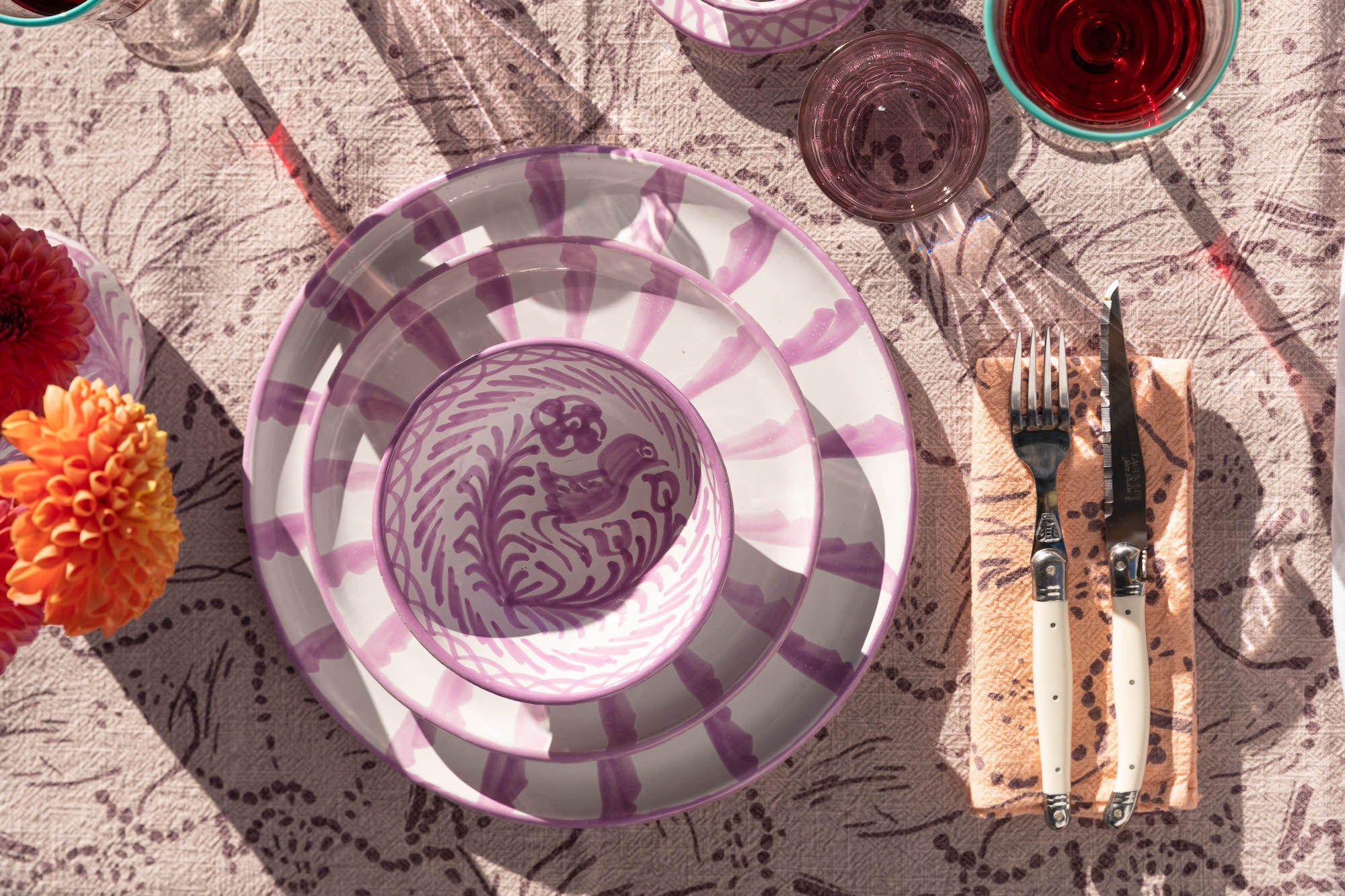 Hand Painted Lebrillo Small Bowl, Lilac