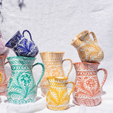 Hand Painted Large Pitcher, Peach