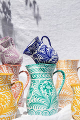 Hand Painted Small Pitcher, Blue